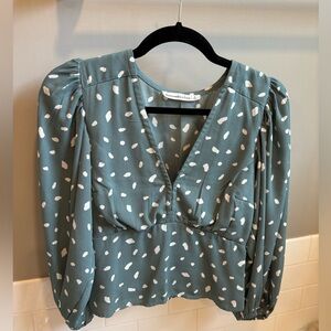 A&F Teal Polka Dot Women's Top